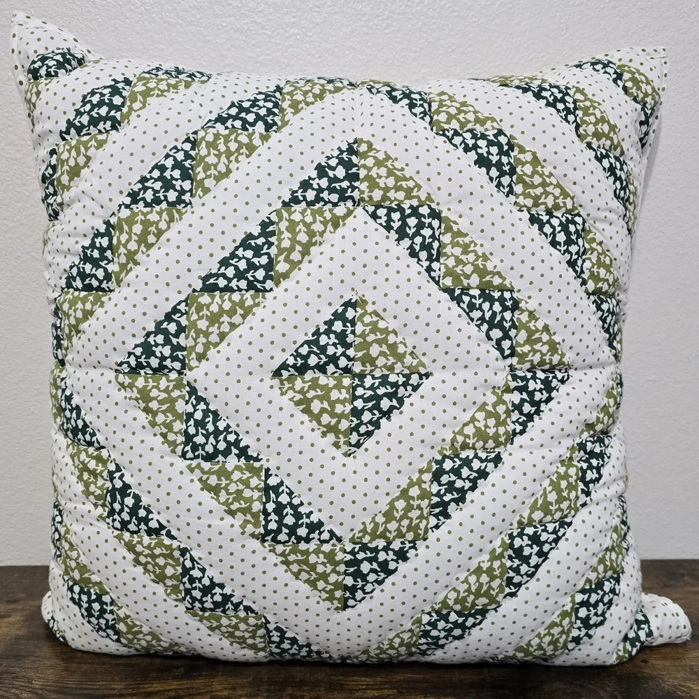 The Farmhouse By Rachel Ashwell 18x18 Green White Floral Polka Dot Throw Pillow